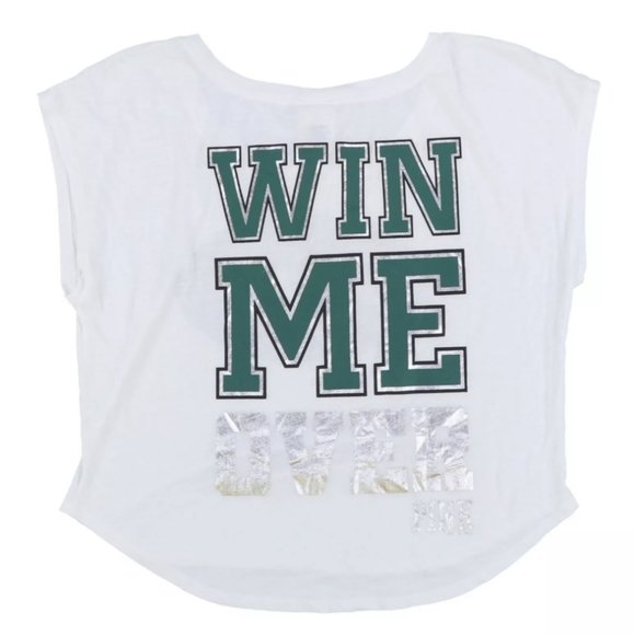 NWT VS Victoria Secret PINK LIMITED EDITION Slouchy Off The Shoulder BLING TEE - Picture 6 of 7